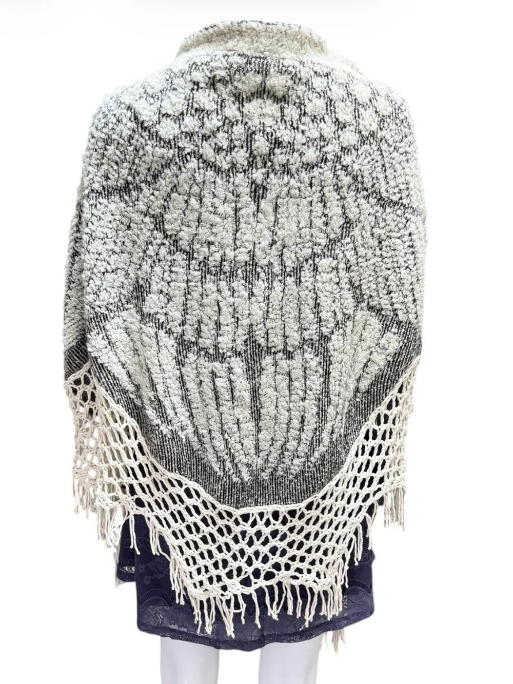 Anthropologie Angel Of The North Fringed Wrap Shawl Poncho